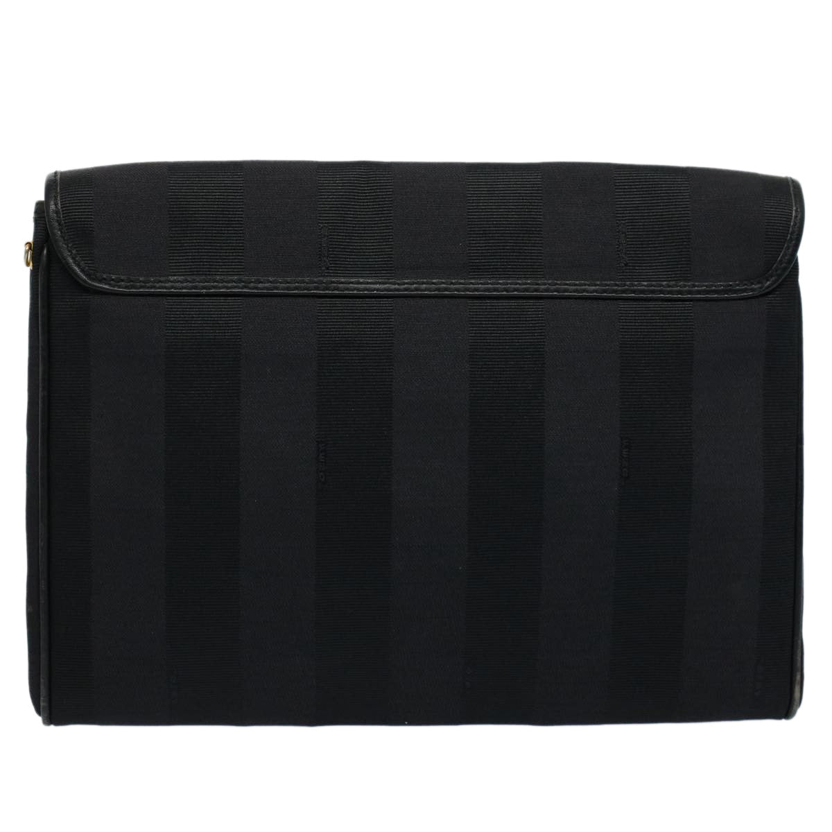 FENDI Pecan Canvas Clutch Bag Black Brownep2439
