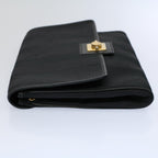 FENDI Pecan Canvas Clutch Bag Black Brownep2439
