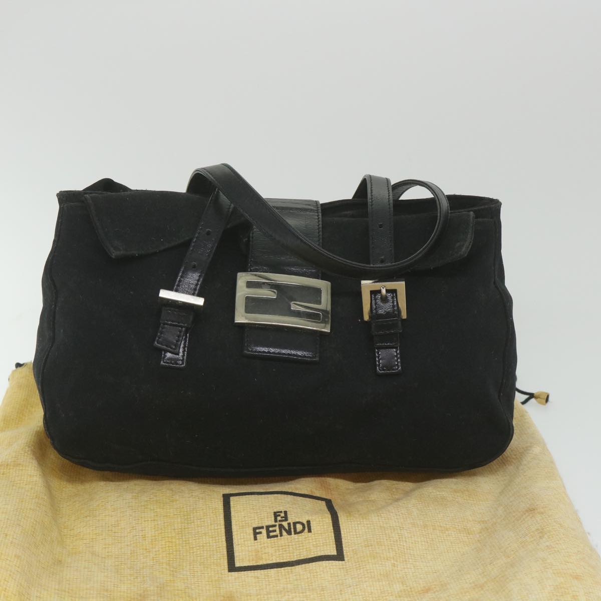 FENDI Mamma Baguette Shoulder Bag Nylon Blackep2451