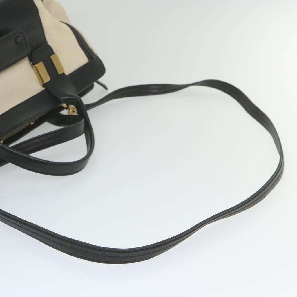 Chloe Alice Hand Bag Leather 2way White Black 04 12 62 65 ep2460