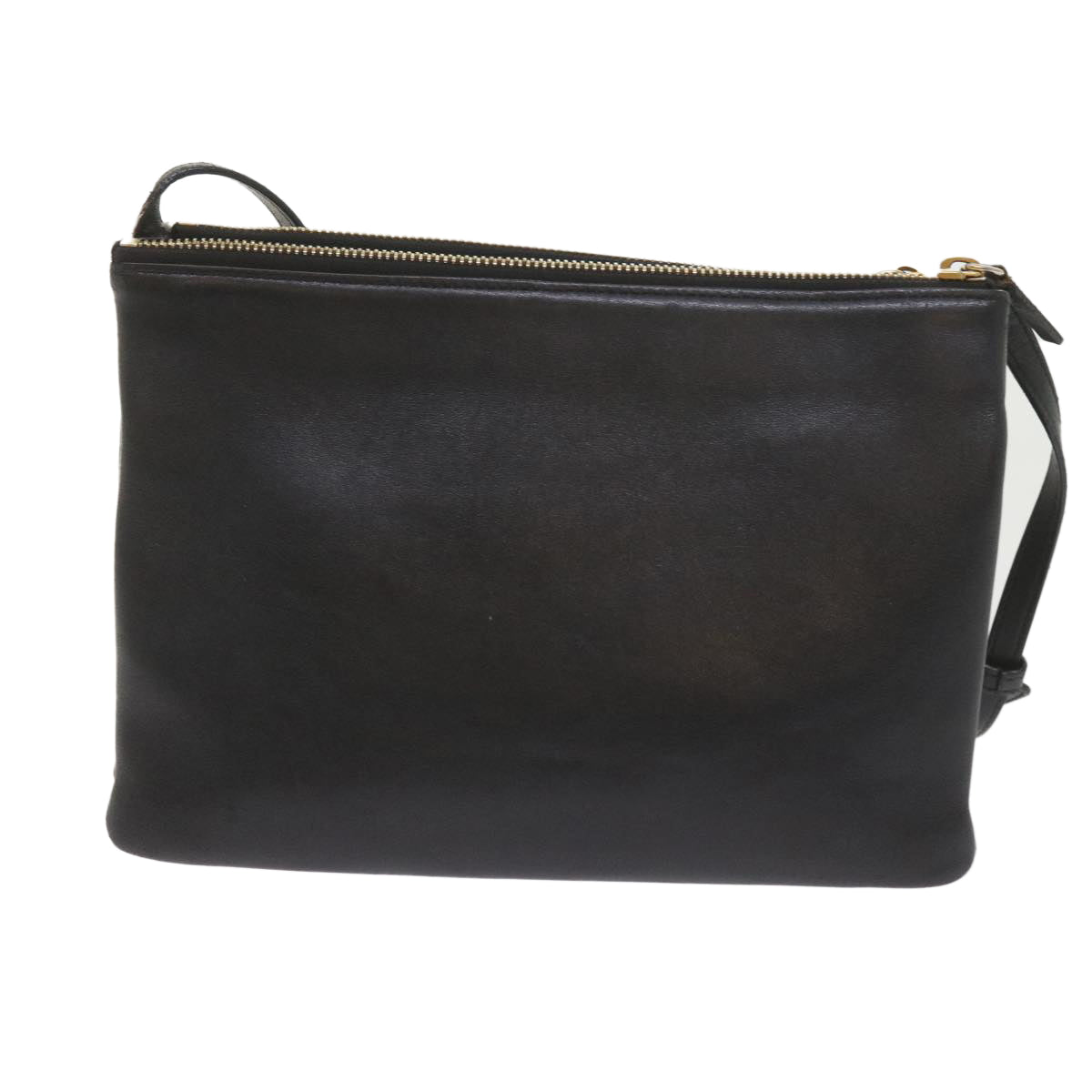 CELINE Trio PM Shoulder Bag Leather Black  ep2461
