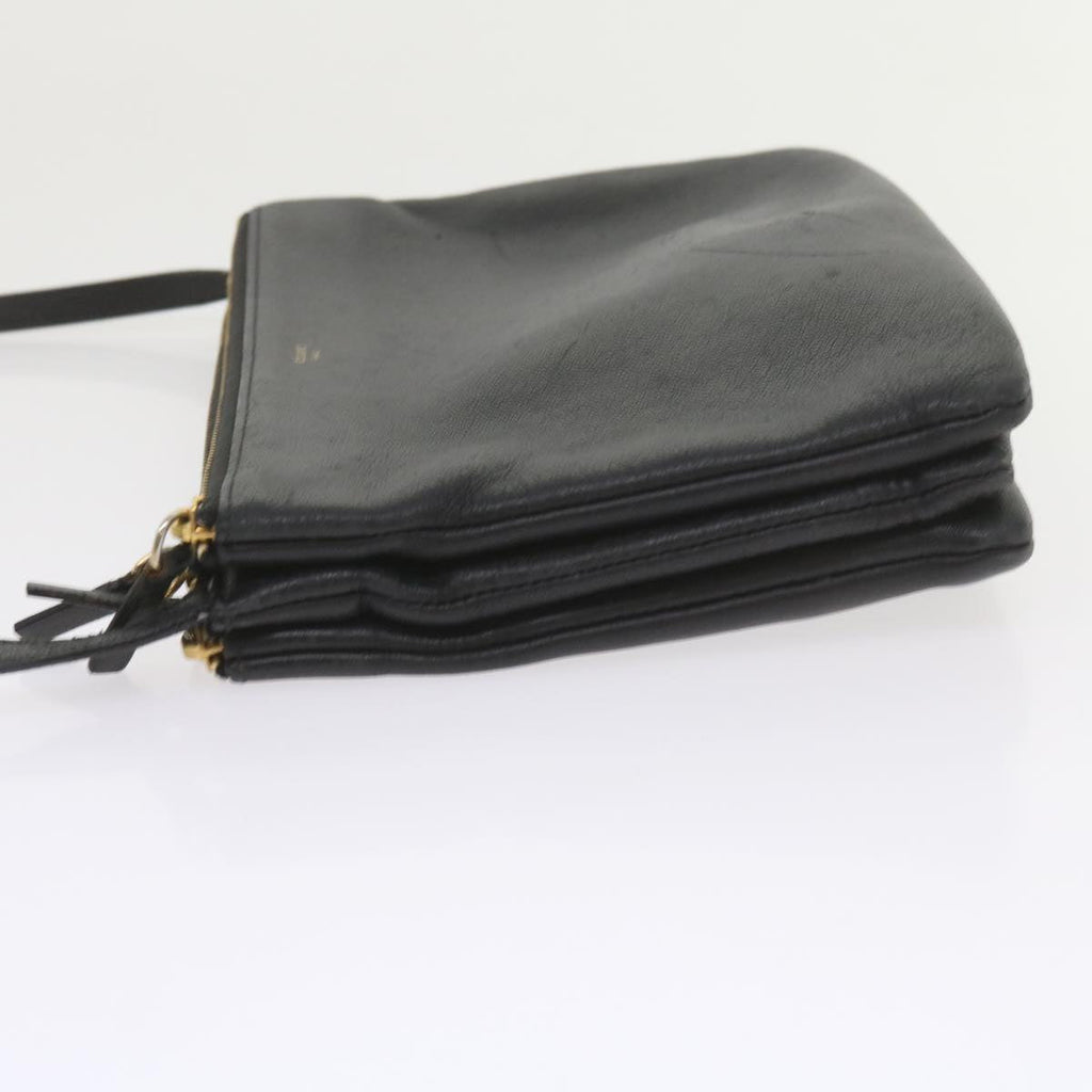 CELINE Trio PM Shoulder Bag Leather Black  ep2461
