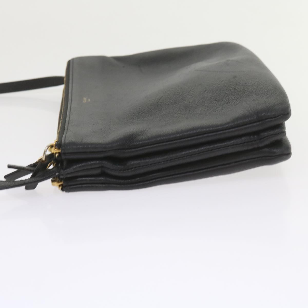 CELINE Trio PM Shoulder Bag Leather Black  ep2461