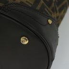 FENDI Zucca Canvas Hand Bag Black Brownep2499