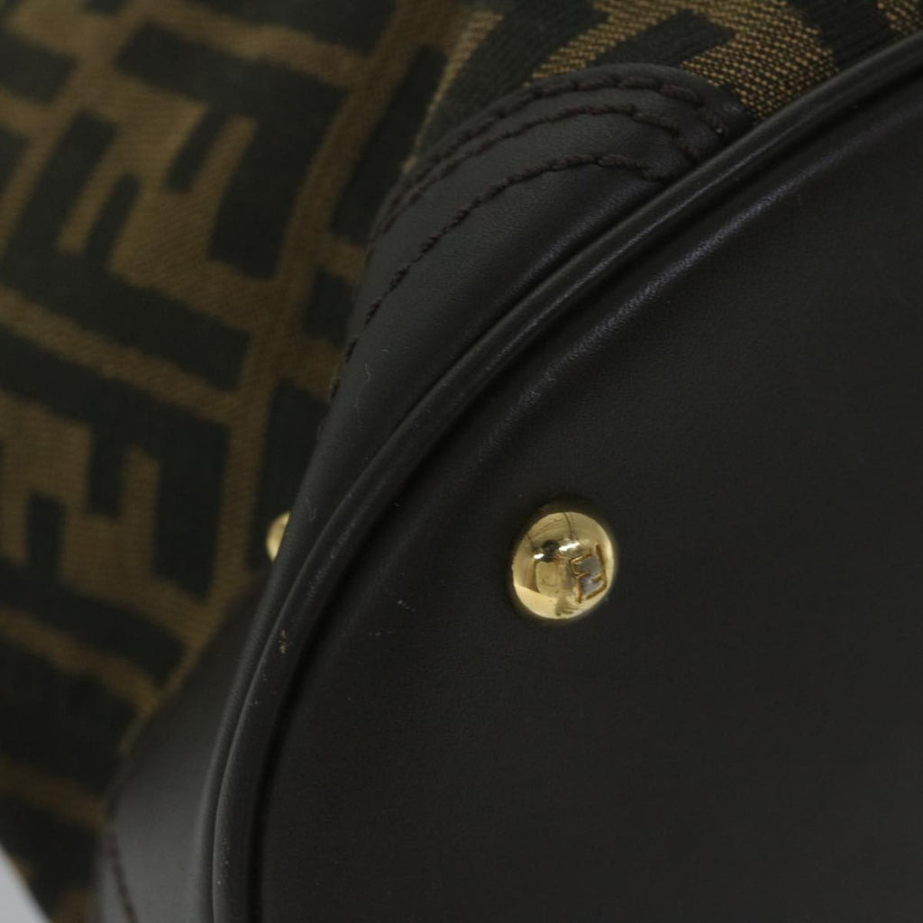 FENDI Zucca Canvas Hand Bag Black Brownep2499