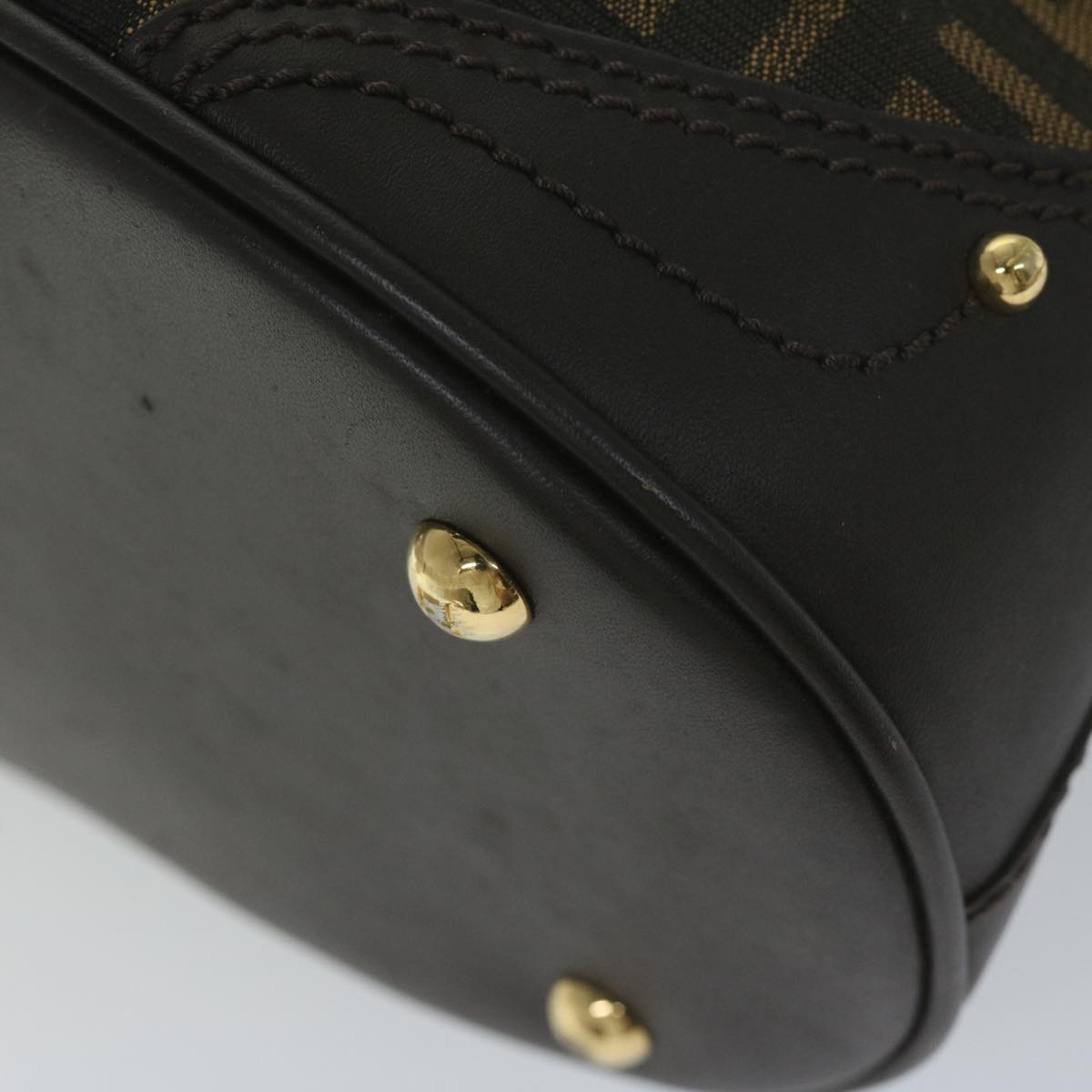 FENDI Zucca Canvas Hand Bag Black Brownep2499