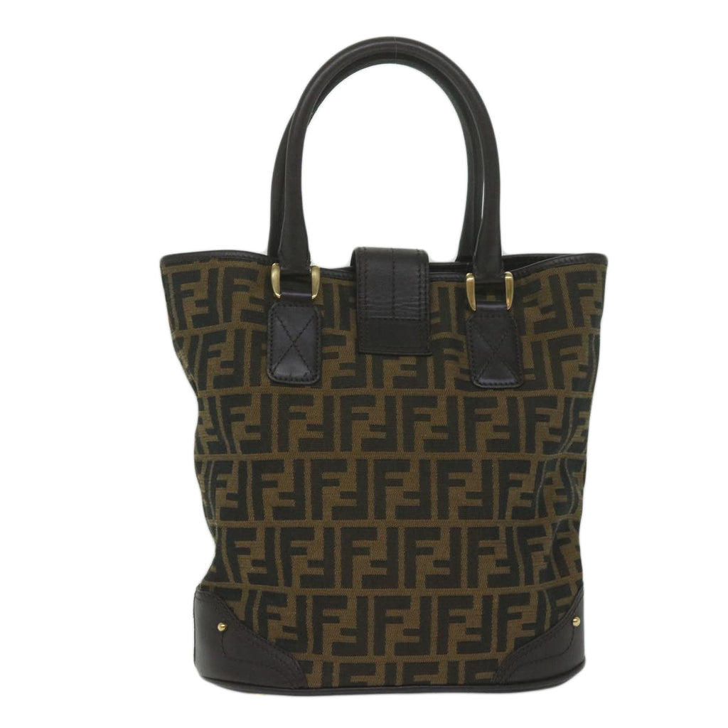 FENDI Zucca Canvas Hand Bag Black Brownep2499