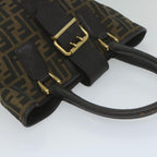 FENDI Zucca Canvas Hand Bag Black Brownep2499