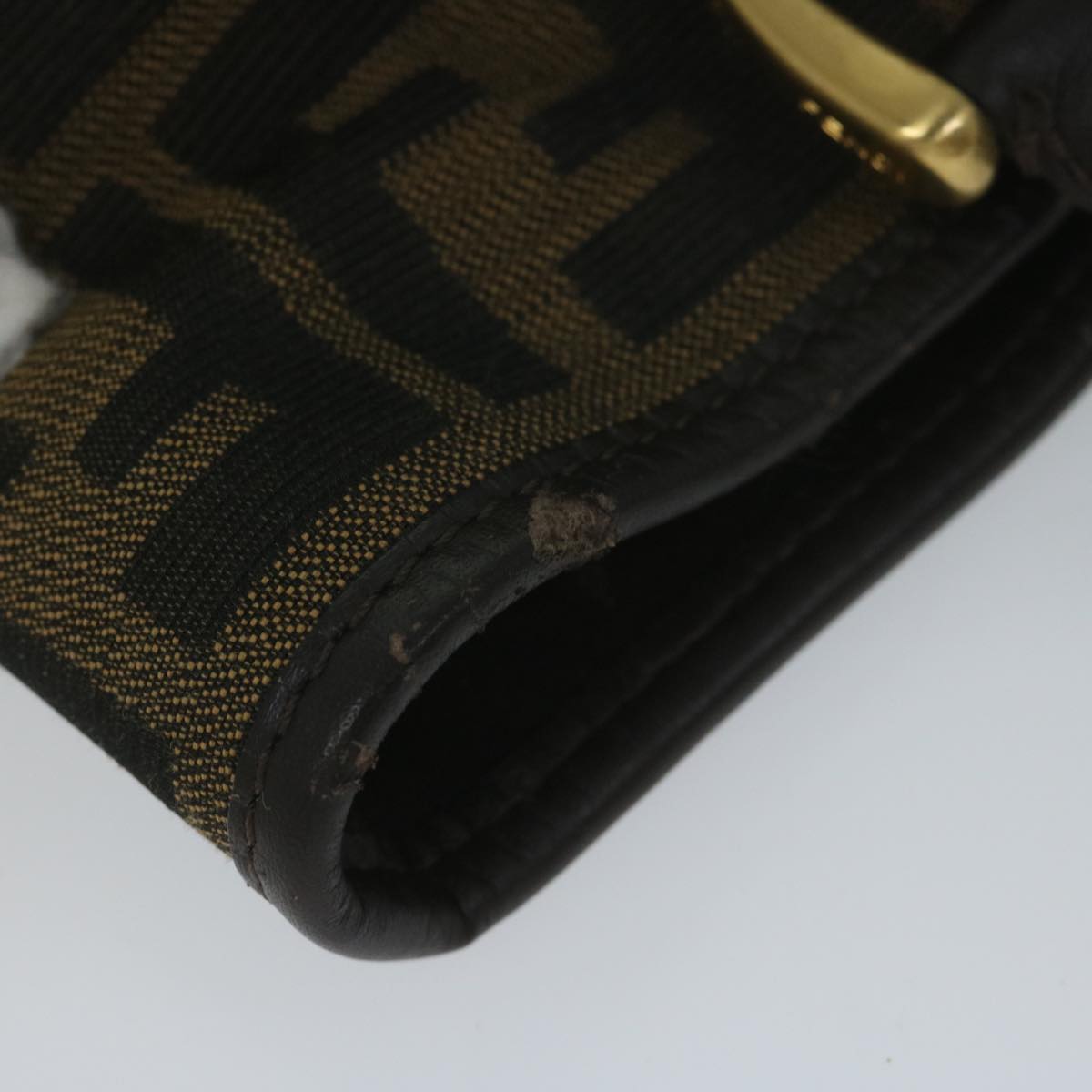 FENDI Zucca Canvas Hand Bag Black Brownep2499