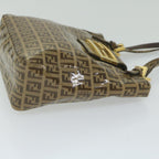 FENDI Zucchino Canvas Mamma Baguette Shoulder Bag Brownep2513