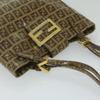 FENDI Zucchino Canvas Mamma Baguette Shoulder Bag Brownep2513