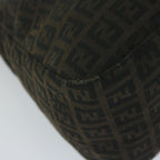 FENDI Zucchino Canvas Mamma Baguette Shoulder Bag Dark Brownep2515