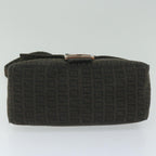 FENDI Zucchino Canvas Mamma Baguette Shoulder Bag Dark Brownep2515