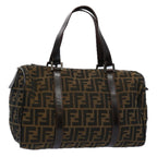 FENDI Zucca Canvas Hand Bag Black Brown 2119 16327 089ep2529