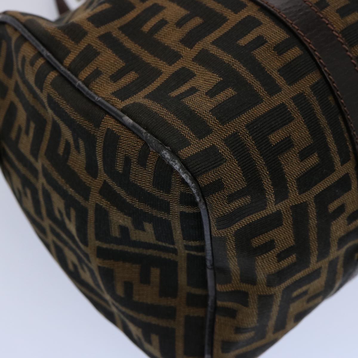 FENDI Zucca Canvas Hand Bag Black Brown 2119 16327 089ep2529