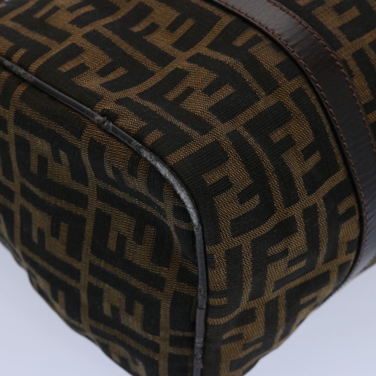 FENDI Zucca Canvas Hand Bag Black Brown 2119 16327 089ep2529