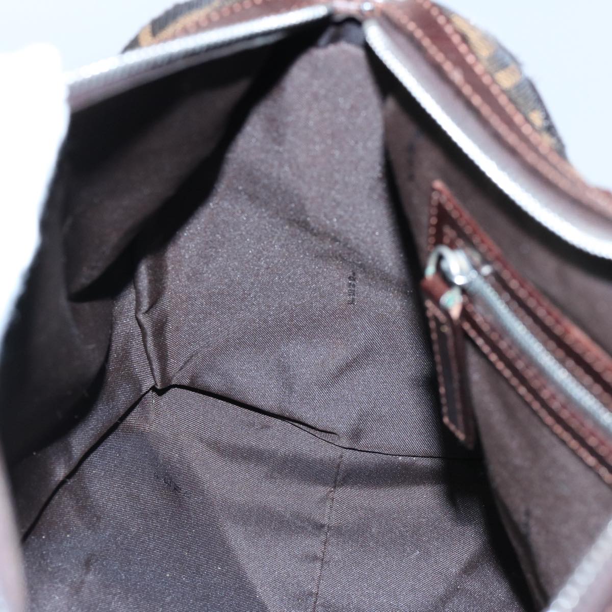 FENDI Zucca Canvas Hand Bag Black Brown 2119 16327 089ep2529