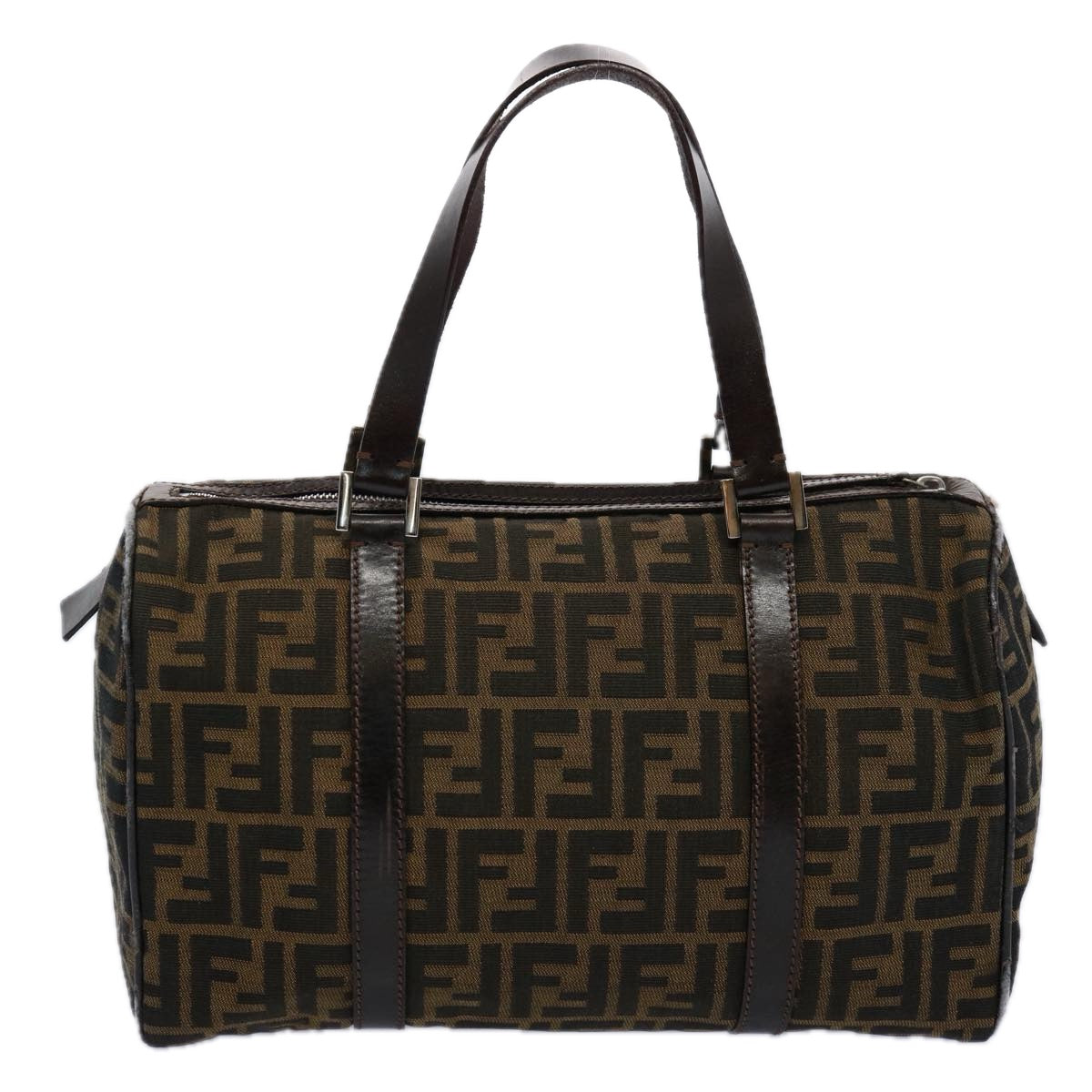 FENDI Zucca Canvas Hand Bag Black Brown 2119 16327 089ep2529