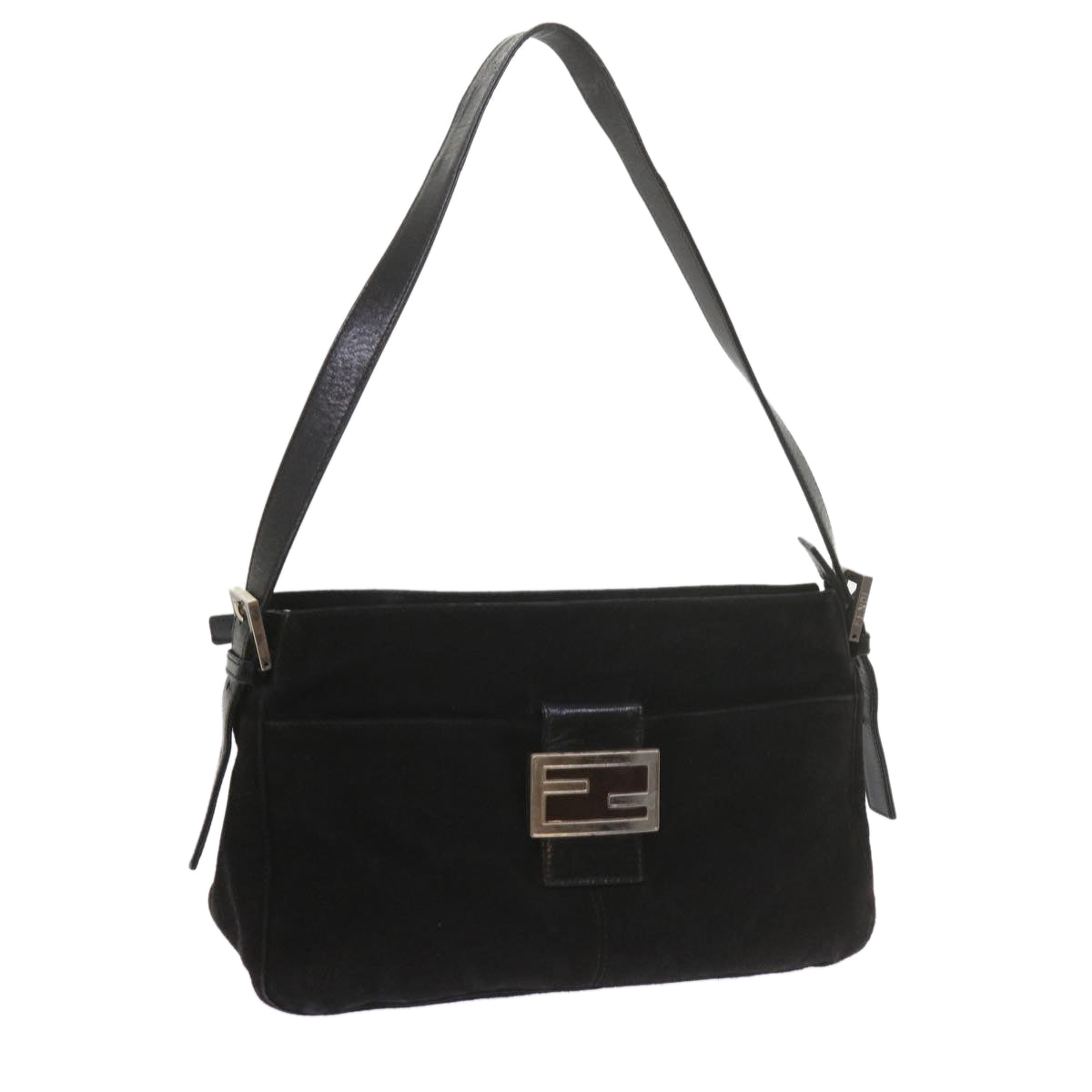 FENDI Mamma Baguette Shoulder Bag Suede Blackep2539