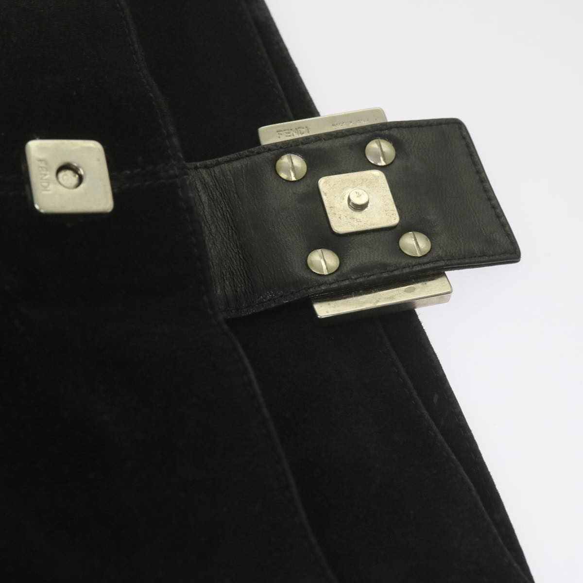 FENDI Mamma Baguette Shoulder Bag Suede Blackep2539