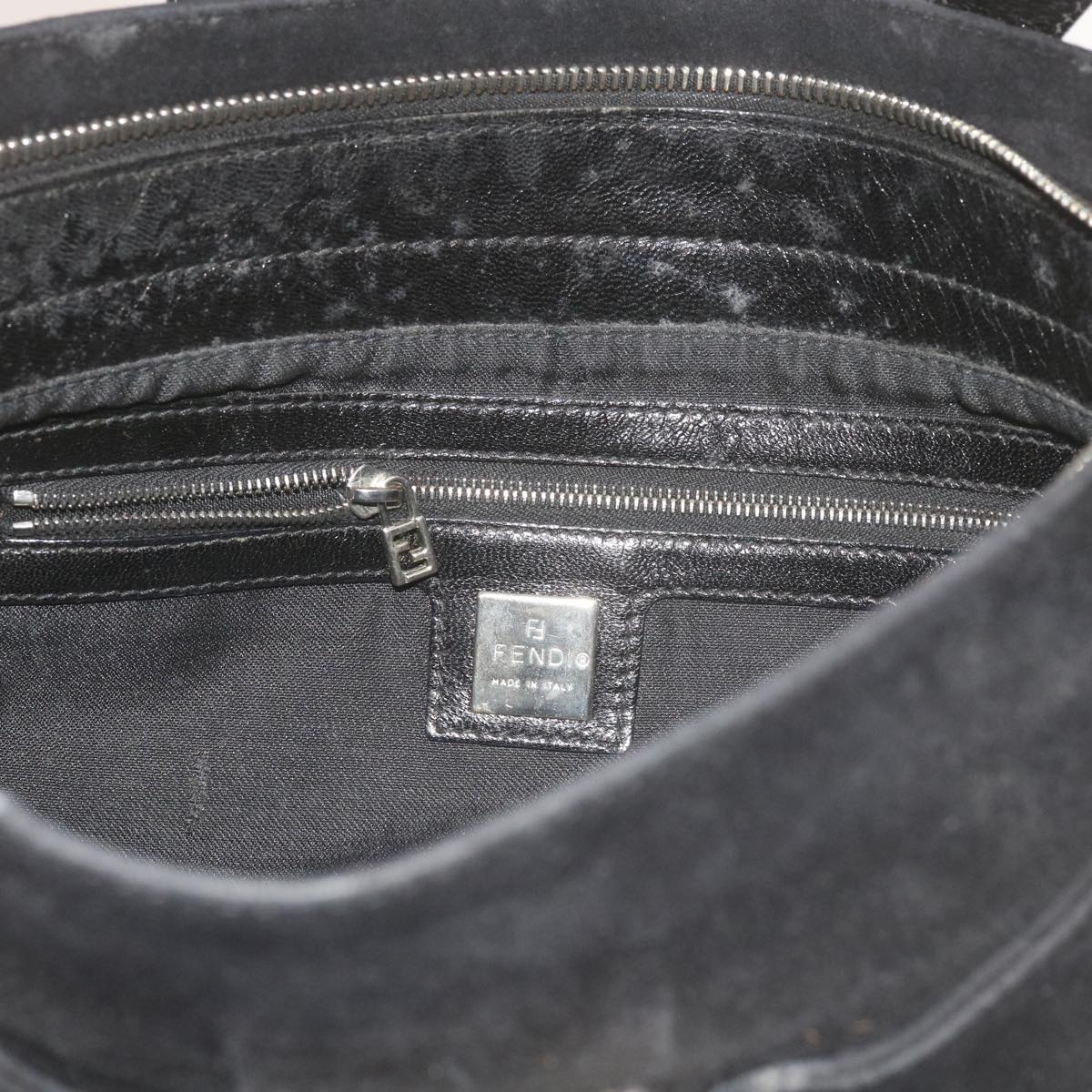 FENDI Mamma Baguette Shoulder Bag Suede Blackep2539