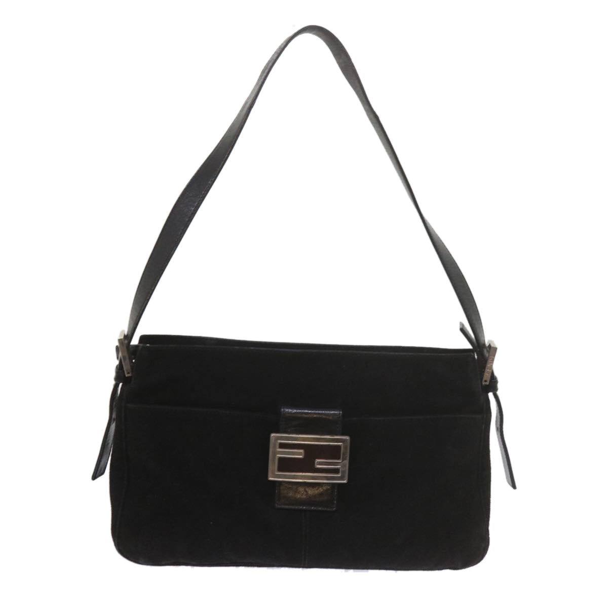 FENDI Mamma Baguette Shoulder Bag Suede Blackep2539