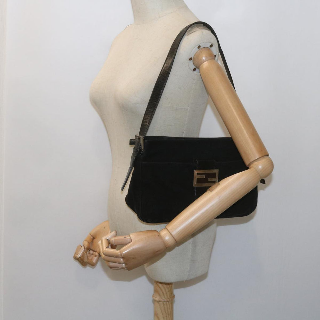 FENDI Mamma Baguette Shoulder Bag Suede Blackep2539