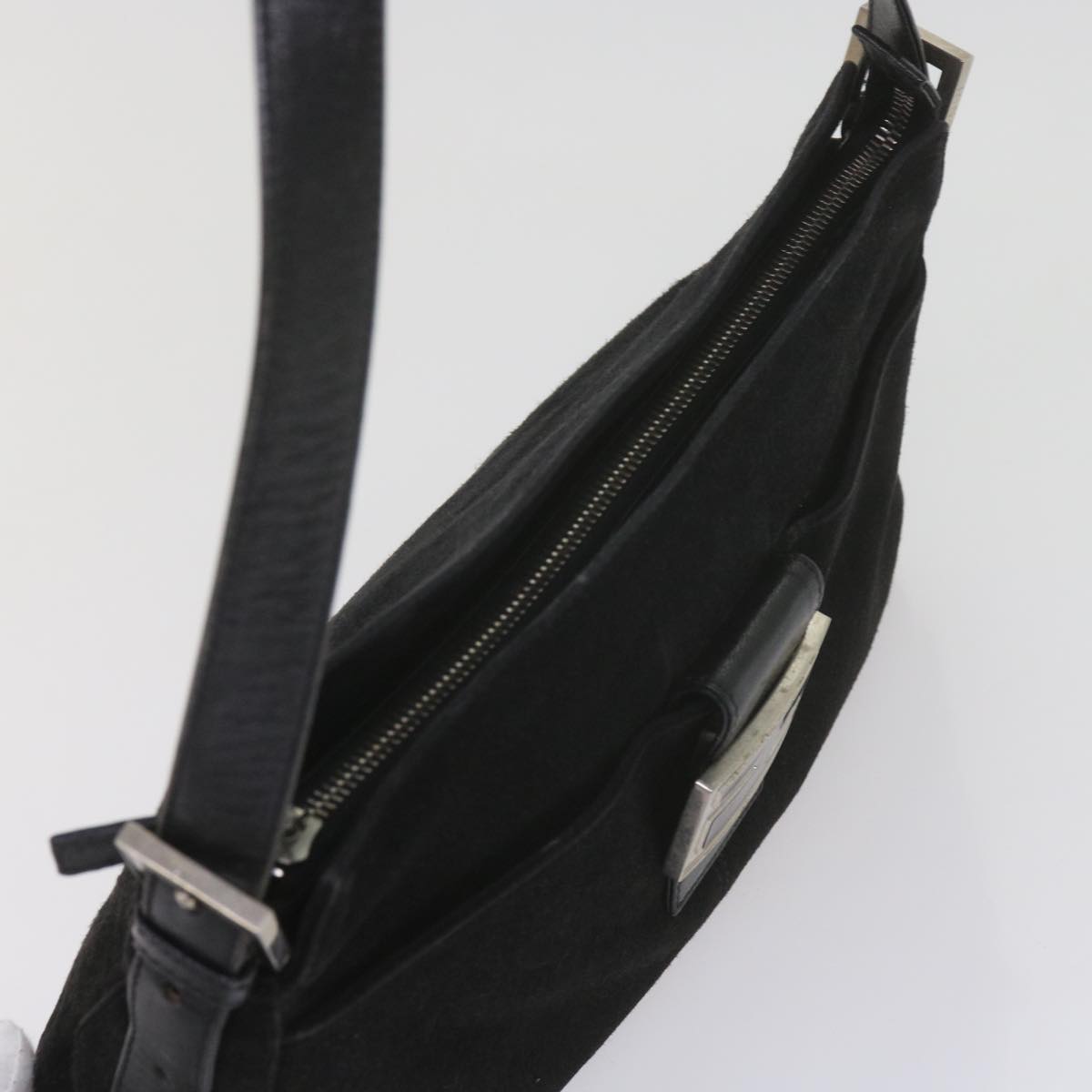 FENDI Mamma Baguette Shoulder Bag Suede Blackep2539