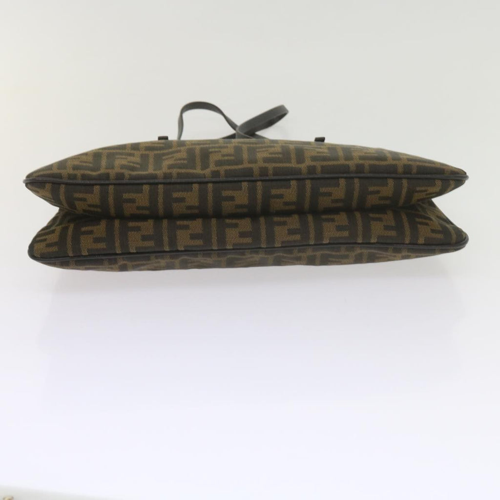FENDI Zucca Canvas Mamma Baguette Shoulder Bag Black Brownep2540
