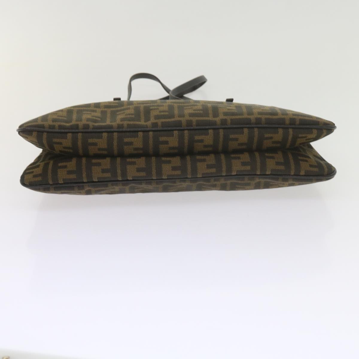 FENDI Zucca Canvas Mamma Baguette Shoulder Bag Black Brownep2540