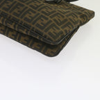 FENDI Zucca Canvas Mamma Baguette Shoulder Bag Black Brownep2540