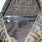 FENDI Zucca Canvas Mamma Baguette Shoulder Bag Black Brownep2540
