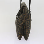 FENDI Zucca Canvas Mamma Baguette Shoulder Bag Black Brownep2540