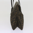 FENDI Zucca Canvas Mamma Baguette Shoulder Bag Black Brownep2540
