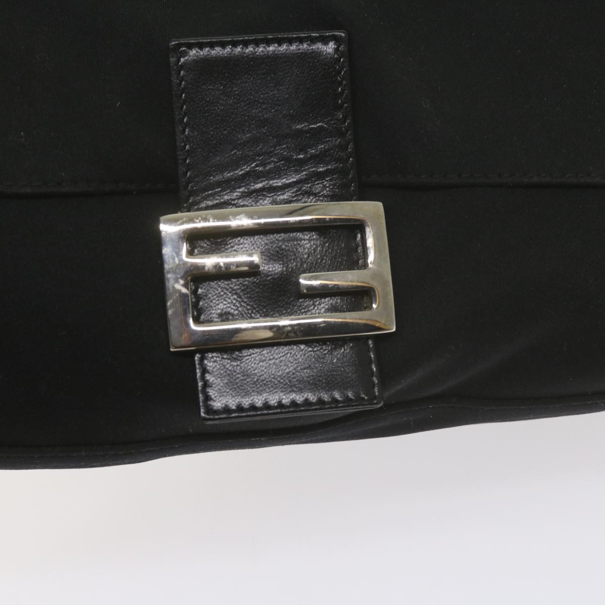 FENDI Mamma Baguette Shoulder Bag Nylon Black 2308 26325 008ep2543