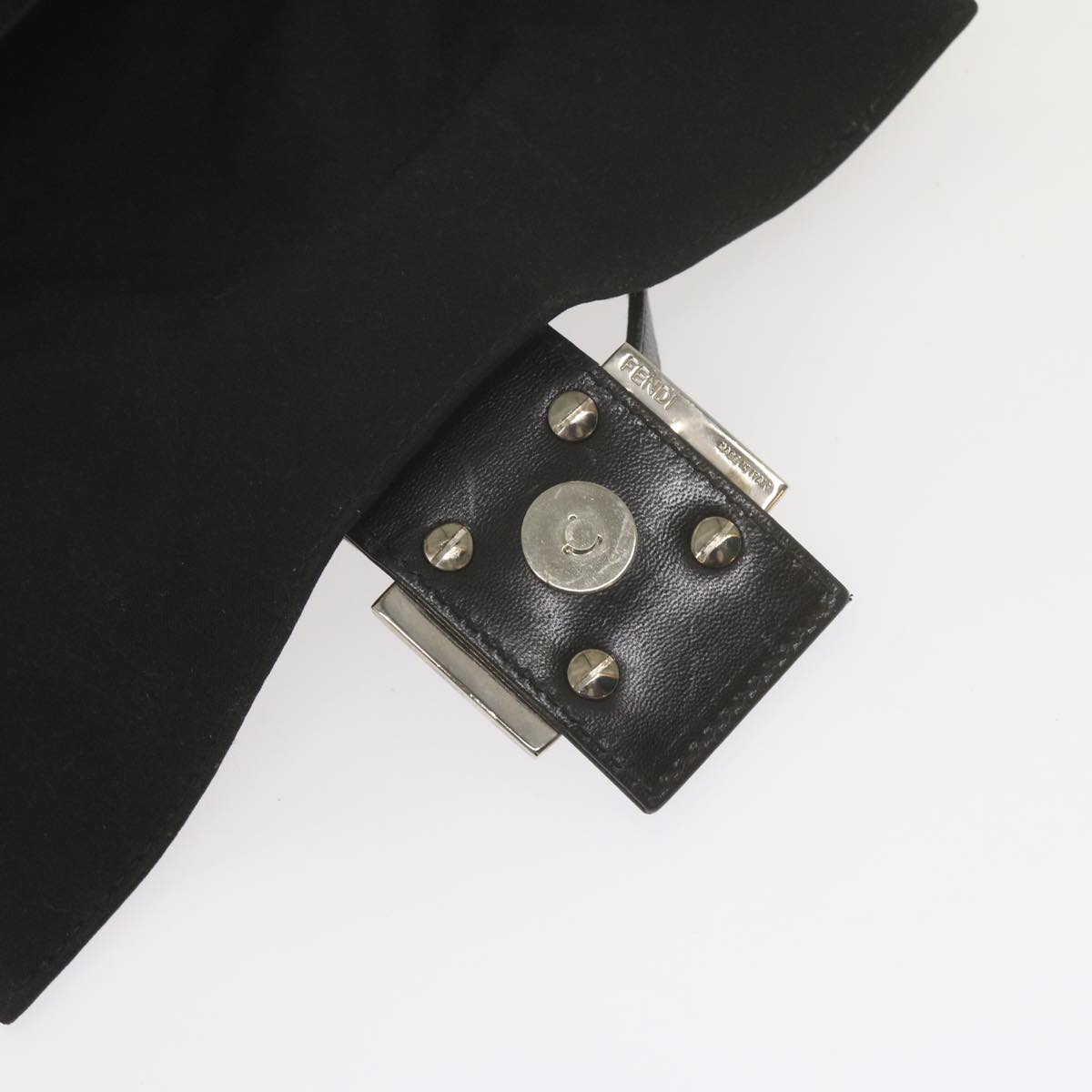 FENDI Mamma Baguette Shoulder Bag Nylon Black 2308 26325 008ep2543