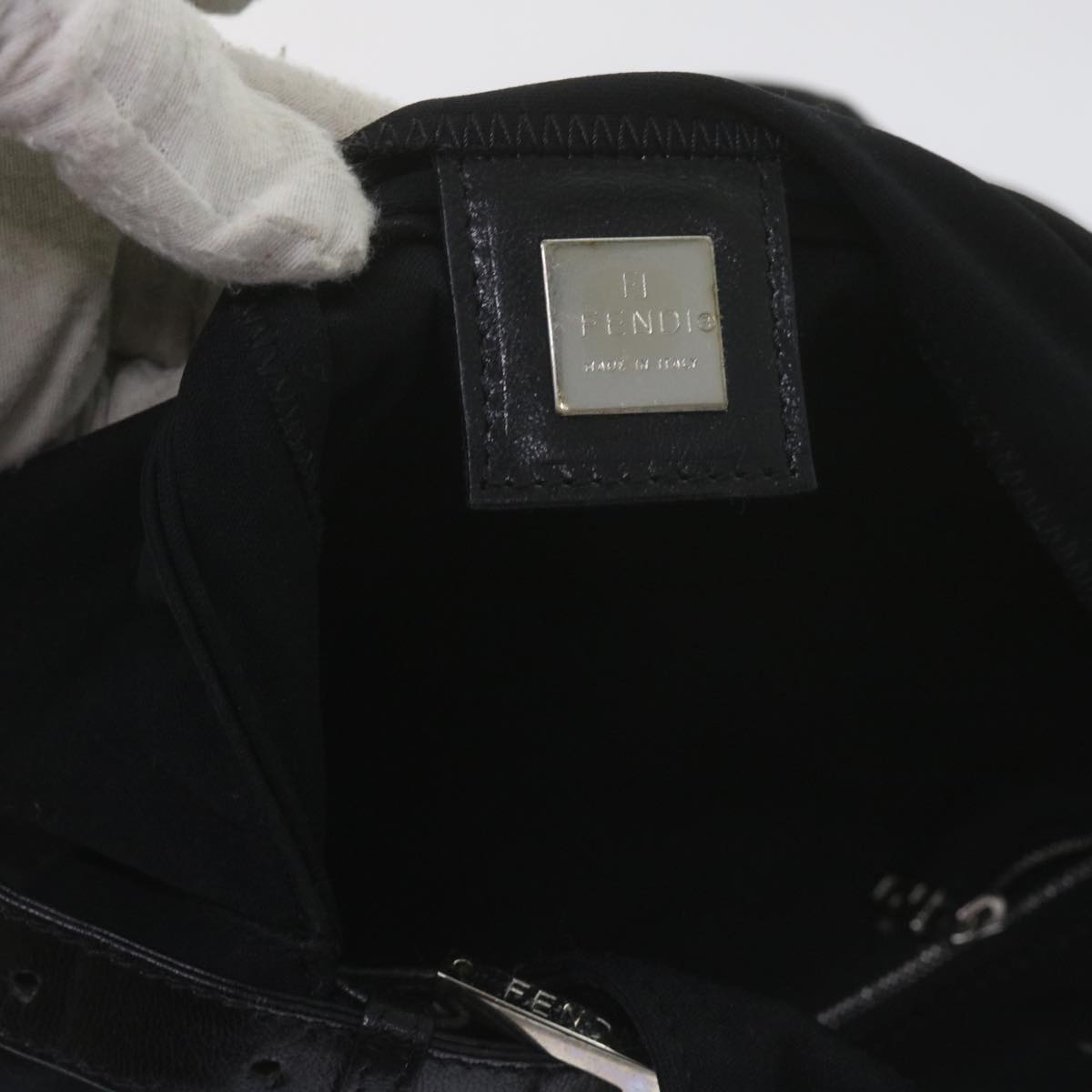 FENDI Mamma Baguette Shoulder Bag Nylon Black 2308 26325 008ep2543