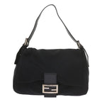 FENDI Mamma Baguette Shoulder Bag Nylon Black 2308 26325 008ep2543