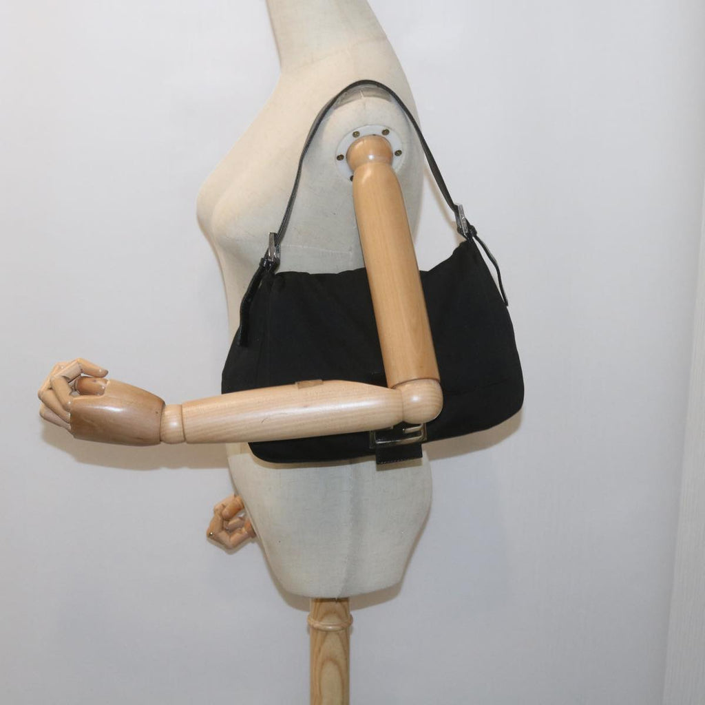 FENDI Mamma Baguette Shoulder Bag Nylon Black 2308 26325 008ep2543