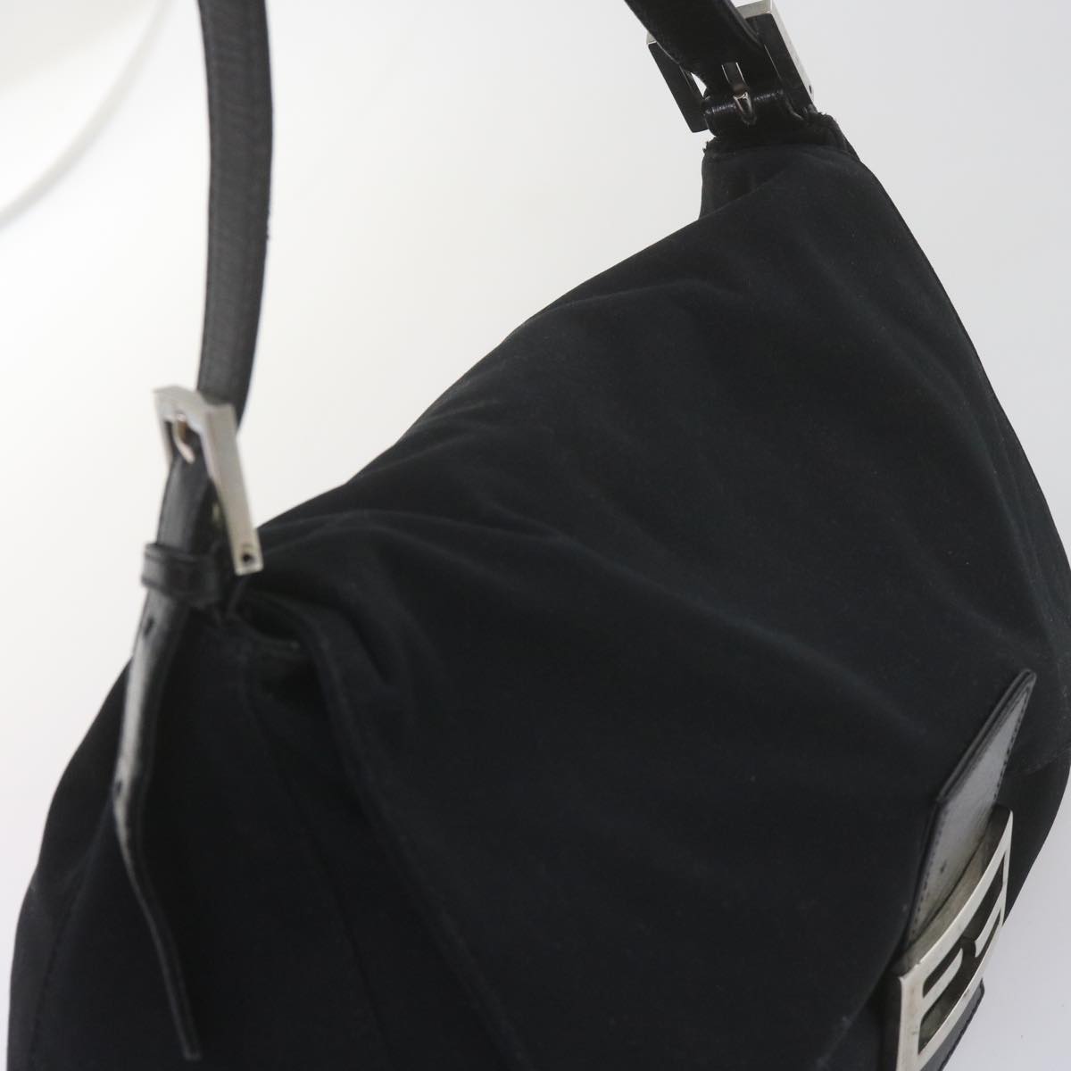 FENDI Mamma Baguette Shoulder Bag Nylon Black 2308 26325 008ep2543