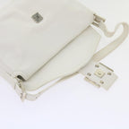 FENDI Mamma Baguette Shoulder Bag Leather Whiteep2545