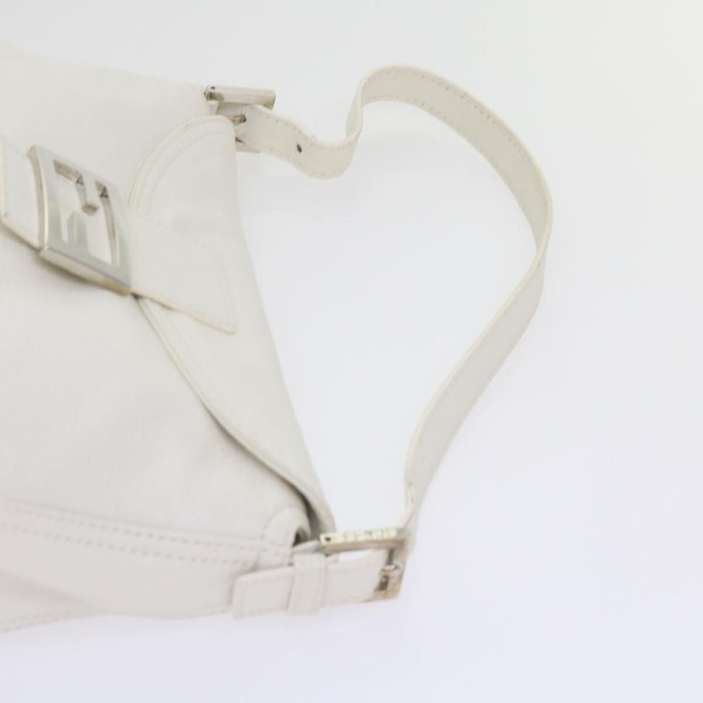 FENDI Mamma Baguette Shoulder Bag Leather Whiteep2545