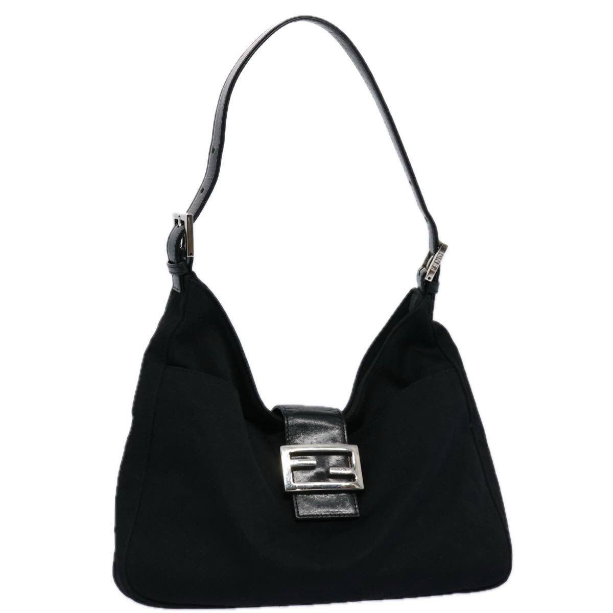 FENDI Mamma Baguette Shoulder Bag Nylon Black 2321 26569 018ep2547