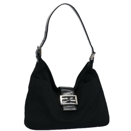 FENDI Mamma Baguette Shoulder Bag Nylon Black 2321 26569 018ep2547