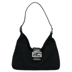 FENDI Mamma Baguette Shoulder Bag Nylon Black 2321 26569 018ep2547