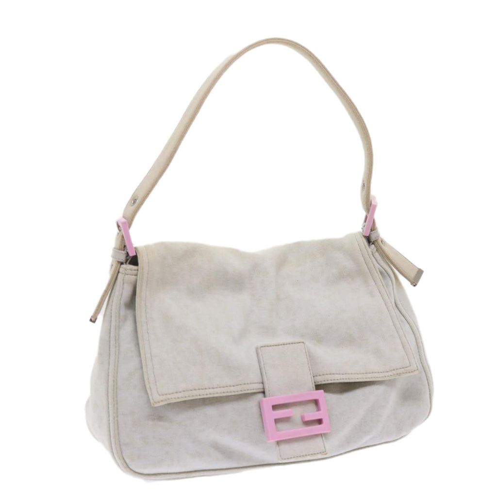 FENDI Mamma Baguette Shoulder Bag cotton White 26325ep2601