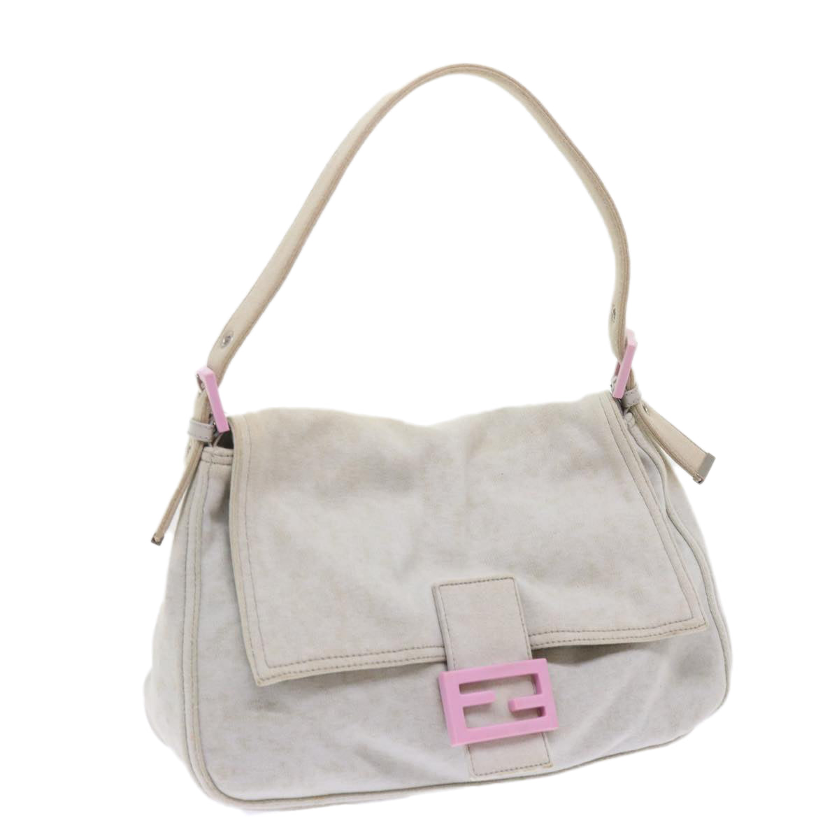 FENDI Mamma Baguette Shoulder Bag cotton White 26325ep2601