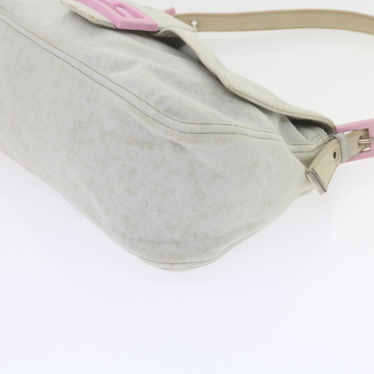 FENDI Mamma Baguette Shoulder Bag cotton White 26325ep2601