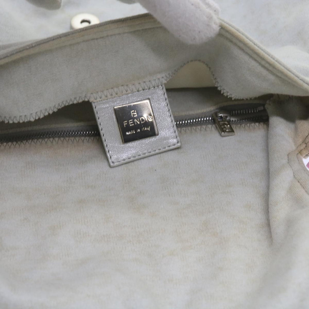 FENDI Mamma Baguette Shoulder Bag cotton White 26325ep2601