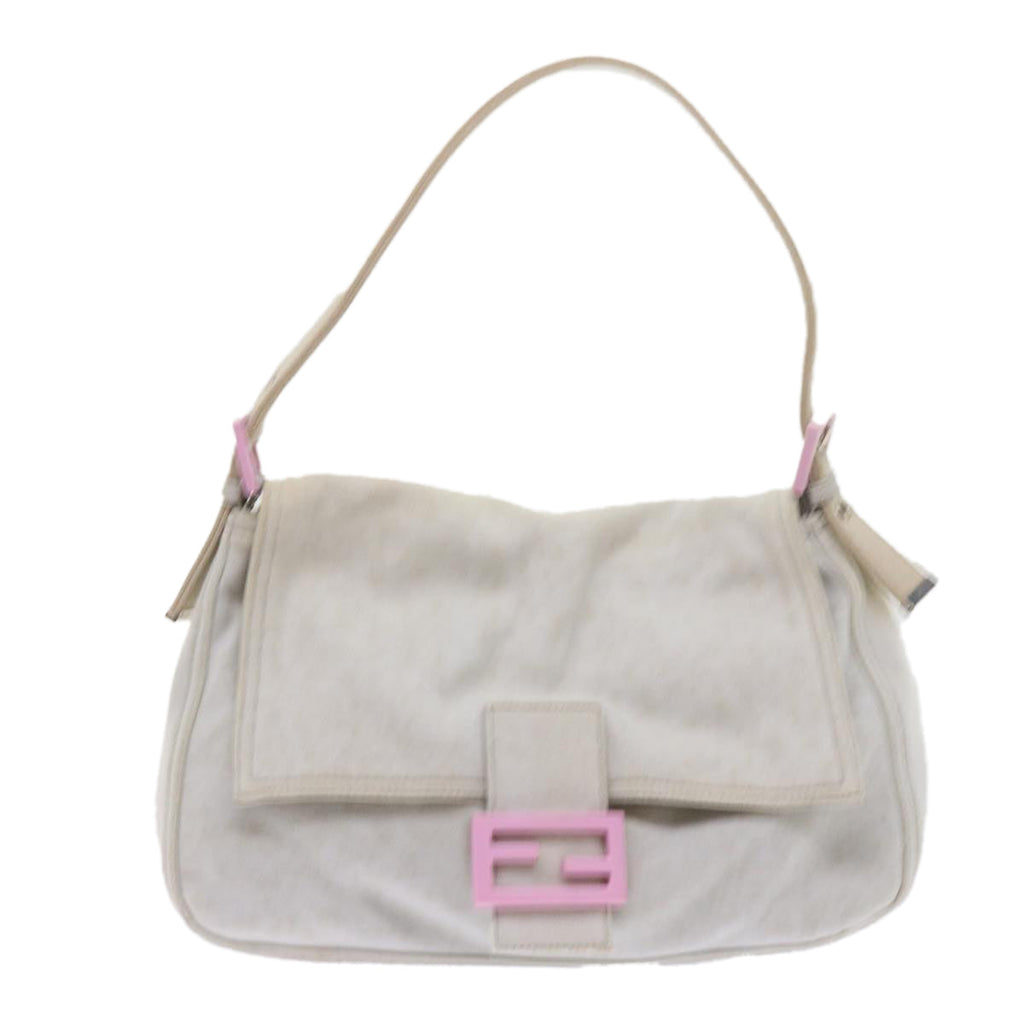 FENDI Mamma Baguette Shoulder Bag cotton White 26325ep2601